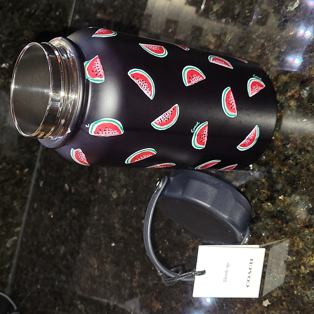 Coach Watermelon Water Bottle  Navy Red  750ml  Stainless Steel  Limited Ed  NEW